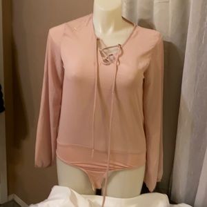 Rose pink body suit